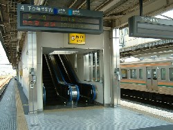新前橋駅のエスカレータ